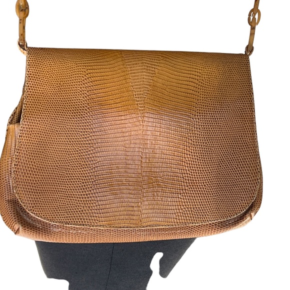 SONDRA ROBERTS VINTAGE HANDBAG Shoulder/ Crossbody w/ Tortoise Shell Chain - Picture 8 of 13